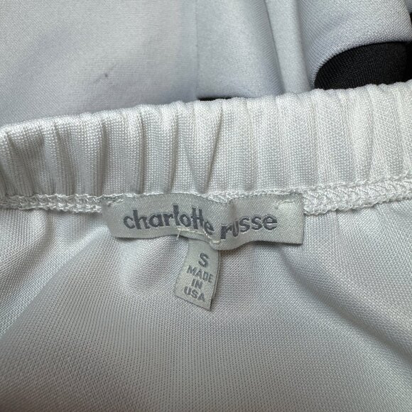 Charlotte Russe Strapless Black and White Striped Fit & Flare Dress - Size Small - Picture 5 of 5